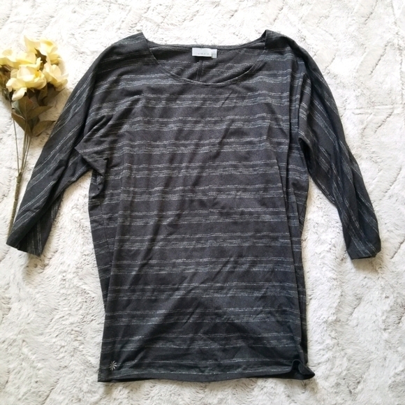Athleta Tops - ✨️CL Athelta Gray Metallic Horizontal Stripe Size M